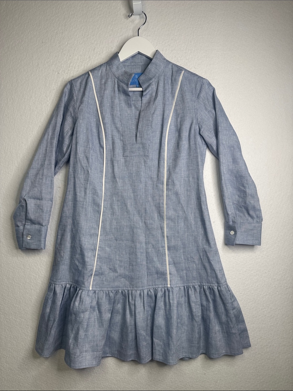 Alice Walk Linen Flounce Dress, Size XS
